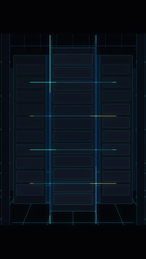Futuristic server room data center digital animation network technology Stock Footage 347203407