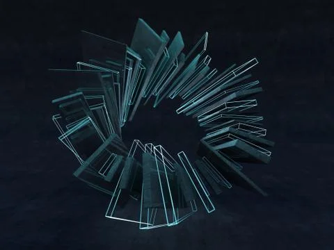 Futuristic shape. Computer generated abstract background. 3D 스톡 일러스트