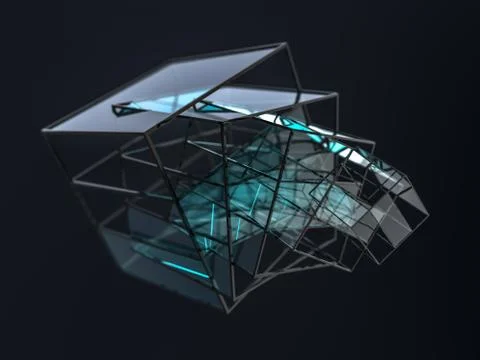 Futuristic shape. Computer generated abstract background. 3D イラスト素材