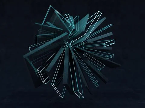 Futuristic shape. Computer generated abstract background. 3D Stock Illustration