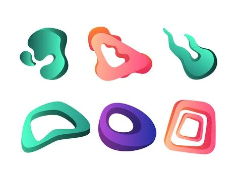 Futuristic Shape with Holographic Gradient Design as Graphic Creative Element Stock Illustration