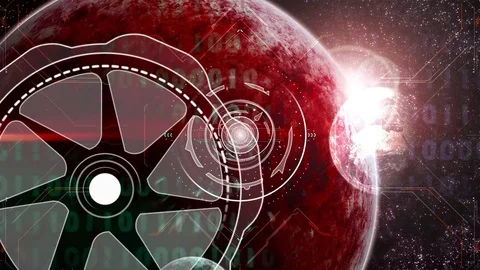 Futuristic shape of network illustration. Space. Stock Footage 77525473