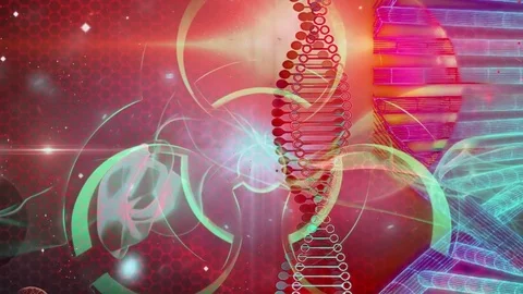 Futuristic shape of the particles of the array - The premise of deep space. Stock Footage 77526208