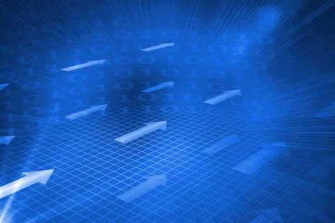 Futuristic shiny arrows on grid Stock Photos