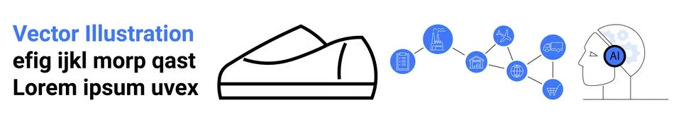 Futuristic Shoe Design with Artificial Intelligence Mind Mapping Process イラスト素材