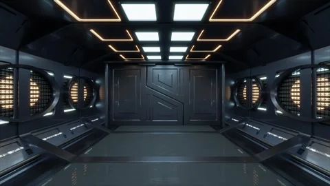 Futuristic si-fi corridor technological tunnel.  Stock-Footage 255362479