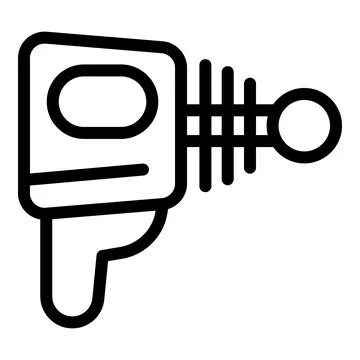 Futuristic sidearm icon outline vector. Lightning pistol Stock Illustration