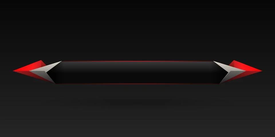 Futuristic silver and red border gaming screen headline title lower third banner Stock Illustration