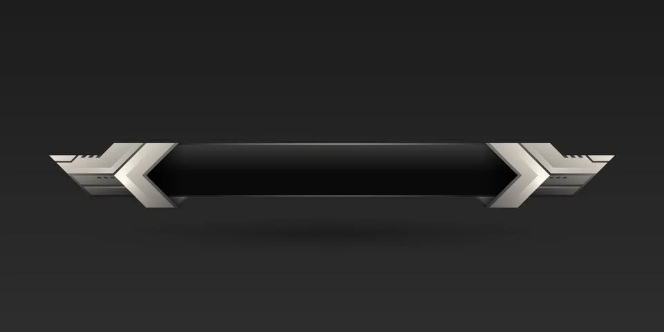 Futuristic silver border lower third game interface screen title banner Stock Illustration