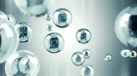 Futuristic Silver Bubbles with alpha channel Stock Footage 40653577