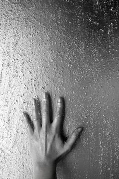 Futuristic silver hand over gray texture steel Photos