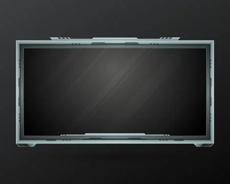 Futuristic silver stream overlay webcam screen gui panel Stock Illustration