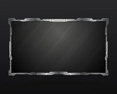 Futuristic silver webcam overlay live video stream screen panel frame Stock Illustration