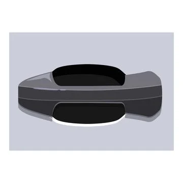 Futuristic single seat vehicle hovering on gray background Stock Illustration
