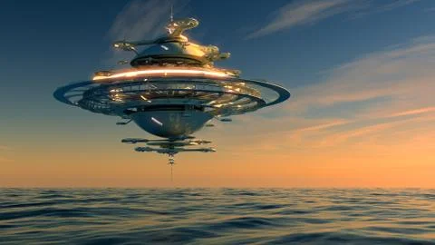Futuristic Sky Station Stock Photos