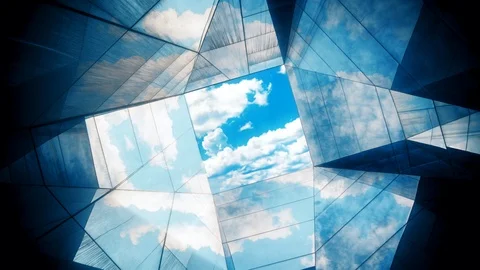 Futuristic Skylight Window and Cloudscape Time Lapse 4K Stock Footage 98418103