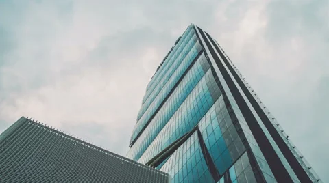 Futuristic skyscraper and clouds in the city Stock Footage 59227597
