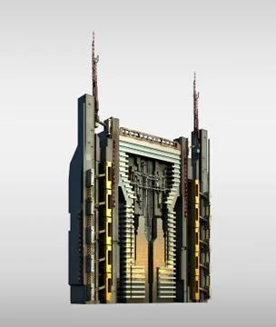 Futuristic skyscraper architecture Stock Illustration