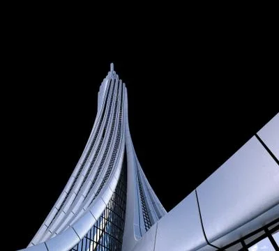 Futuristic Skyscraper Architecture 스톡 일러스트