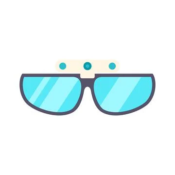 Futuristic smart glasses icon representing augmented reality technology Stock Illustration