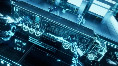 Futuristic Smart Supply Chain One-Shot CGI 스톡 동영상 345474995