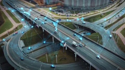 Futuristic smart traffic and control int... | Stock Video | Pond5