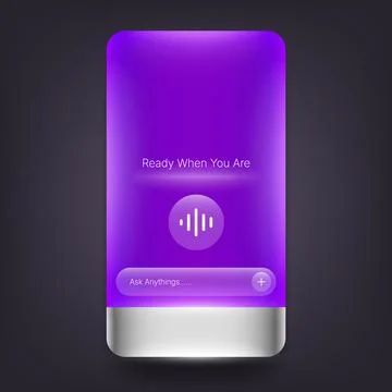 Futuristic Smartphone Glass Interface Concept with Voice Assistant Stock Illustration