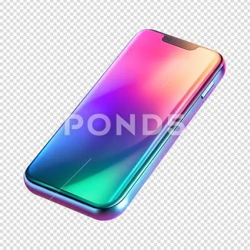 Futuristic smartphone with gradient colors 3d PSD Template