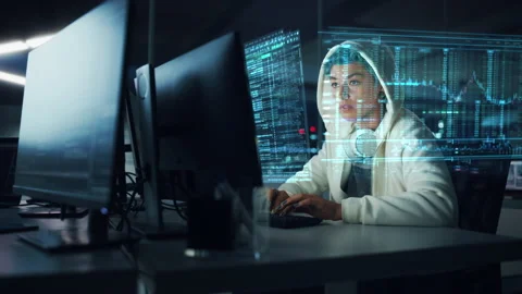 Futuristic Software Developer Stock Footage 166298369
