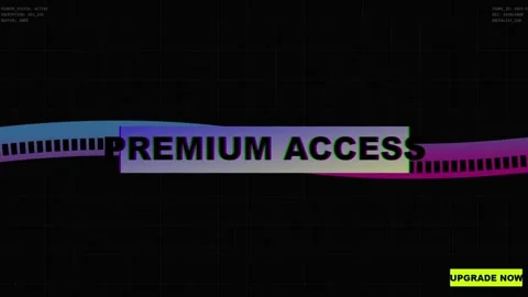 Futuristic software subscription screen featuring premium access and upgrade 스톡 동영상 333823265