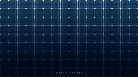 Futuristic solar panel technology background with digital grid lines and gl.. Illustrazione stock