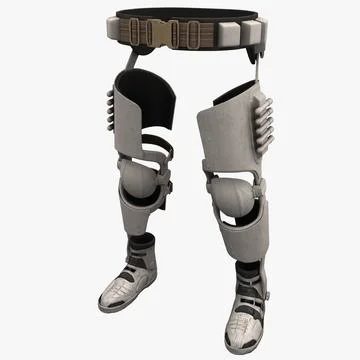 Futuristic Soldier Legs Armor 3D Model
