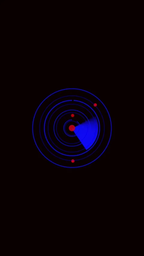 Futuristic sonar system display. Vertical video blue tech interface animati.. Stock Footage 321628455