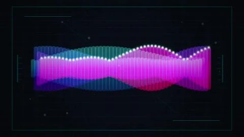 Futuristic Sound Waveform Animation: Abstract Digital Audio Spectrum Visual.. Stock Footage 346661715