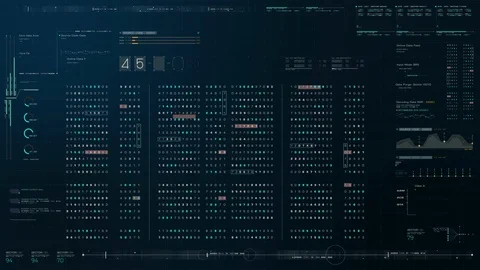 Futuristic Source Code Digital Data Telemetry Display Stock Footage 107994056