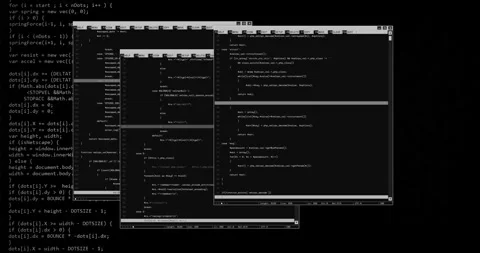 Futuristic Source Code Digital Data Telemetry Display Stock Footage 194402231