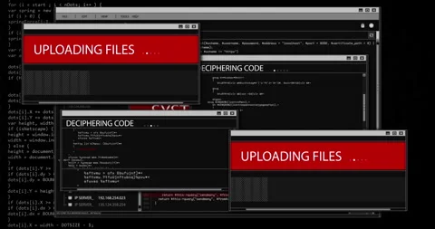 Futuristic Source Code Digital Data Telemetry Display Stock Footage 194402249