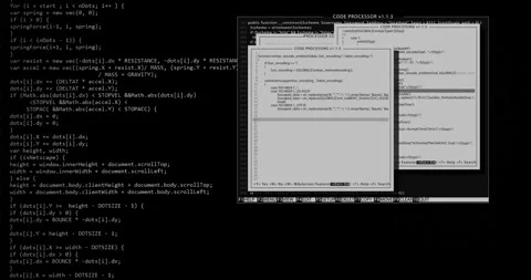 Futuristic Source Code Digital Data Telemetry Display Stock Footage 194402301