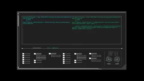 Futuristic Source Code Interface With File Directory System Modules Stock Footage 341356040