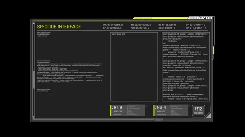 Futuristic Source Code Interface With Multi Panel Programming Console Stock Footage 341356008