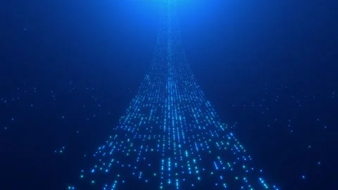 Futuristic space, big data, digital, flowing bits and bytes, virtual reality. Stock Footage 312576222