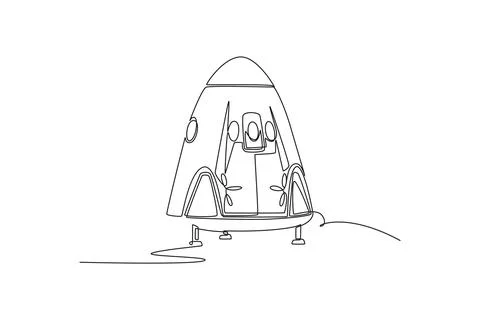 Futuristic space capsule lander standing on the planet surface Stock-Illustration