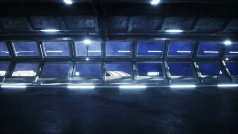 Futuristic space corridor, tunnel. flight view of the earth. Cinematic 4k Vídeos de archivo 110968885