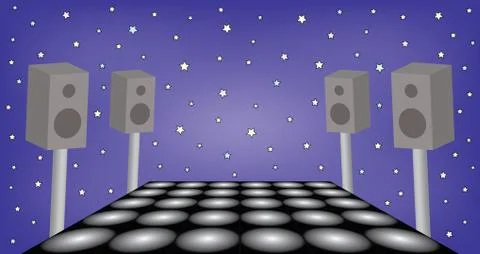 Futuristic space for dance party Stock Illustration