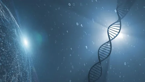 Futuristic space with dna structure cell rotation 動画素材 226596210