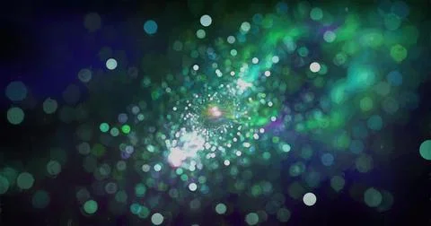 Futuristic space galaxy background with bokeh effect Stock Illustration