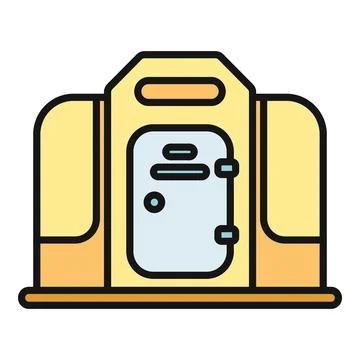 Futuristic space habitat module icon on white background Stock Illustration