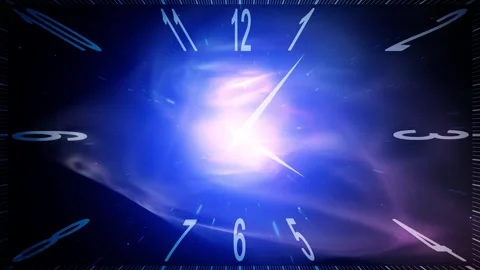 Futuristic space infinity time clock looping animation Stock Footage 334081892