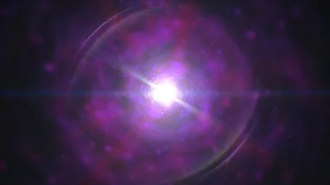 Futuristic space particles in bright round energy structure Illustrazione stock
