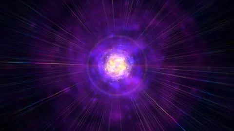 Futuristic space particles in bright round energy structure Stock Illustration
